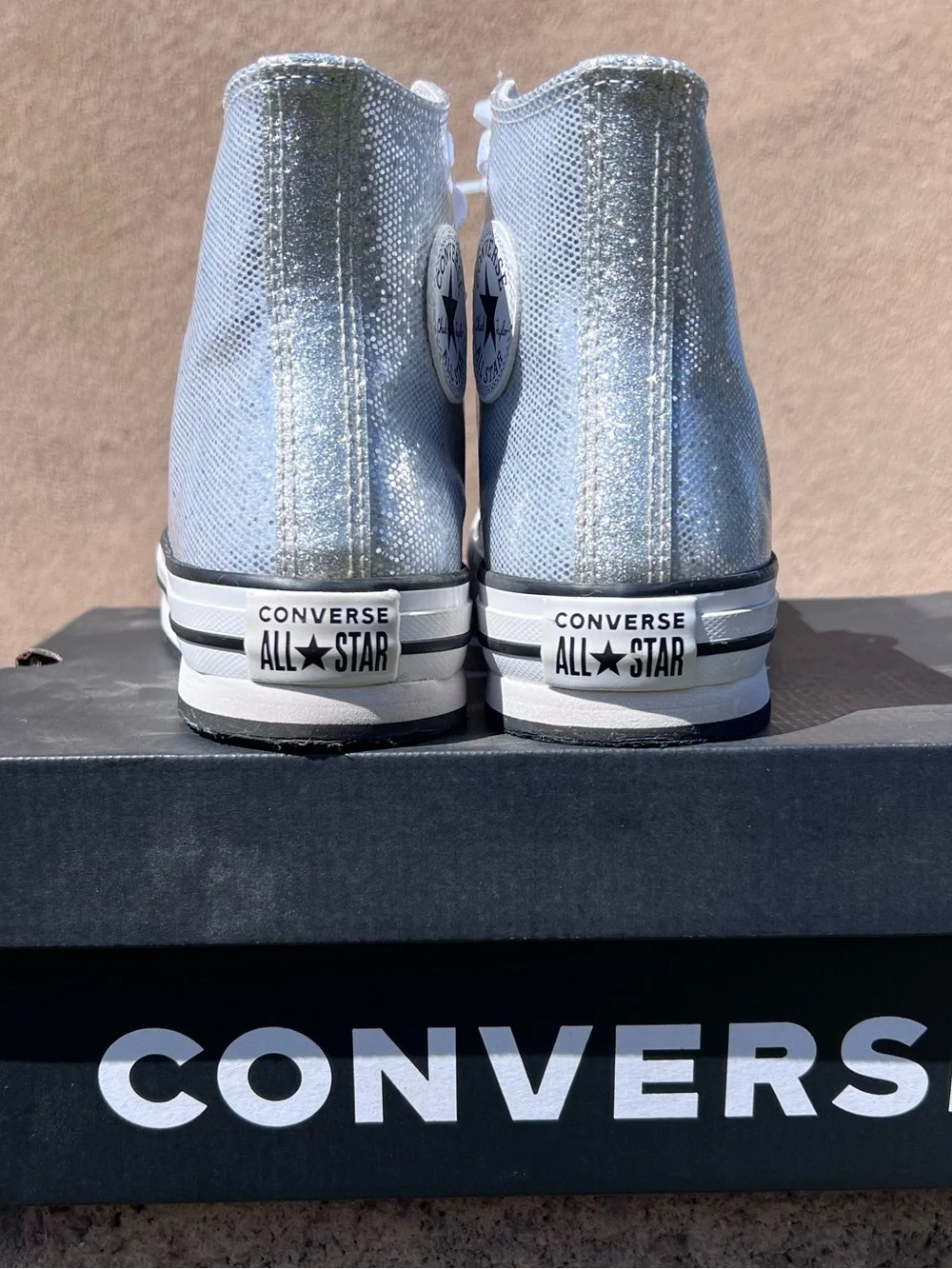 Converse sparkling silver